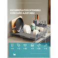 thumbnail image 2 of SONGMICS Escurreplatos Expandible, Escurreplatos de Cocina de Acero Inoxidable, con Pico Giratorio, para Vasos, Copas, Sostiene Utensilios, Tablas de Picar y Sartenes, Plata y Gris, 2 of 7