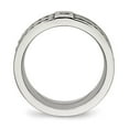 thumbnail image 3 of Stainless Steel Antiqued and Brushed with CZ Twisted 9.00mm Band, 3 of 8