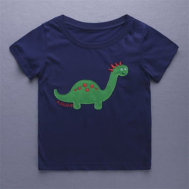 TOOYOU Boys Summer T-Shirt Toddler Kids Car Cartoon Prints Loose Tops Soft Short Sleeve Tee Size 18-24 Months Dark Blue