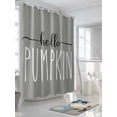 thumbnail image 5 of Thanksgiving Fall Waterproof Fabric Shower Curtain, Hello Pumpkins Autumn Grey Shower Curtain for Bathroom Curtains Bathtubs Hotel Washable Shower Curtains with 12 Hooks Extra Long 72x96, 5 of 6