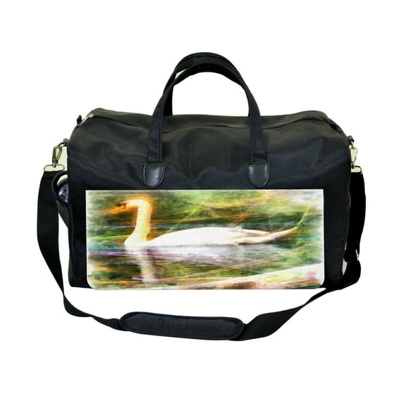 Swan Art Large Black Duffel Style Diaper Baby Bag