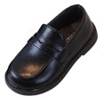 thumbnail image 1 of Mocassins pour Filles Classiques Noirs Chaussures Plates Faux Cuir, 1 of 7