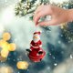 thumbnail image 4 of Adorno de Papá Noel pequeño de metal para colgar en Navidad, colgante festivo para el hogar, 4 of 4
