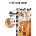 thumbnail image 5 of Fall Thanksgiving Valances for Windows Pumpkin Maple Leaf Black Trellis Kitchen Valance Curtain Rod Pocket Small Curtains for Cafe Bathroom Laundry Basement 54" x 18", 5 of 8