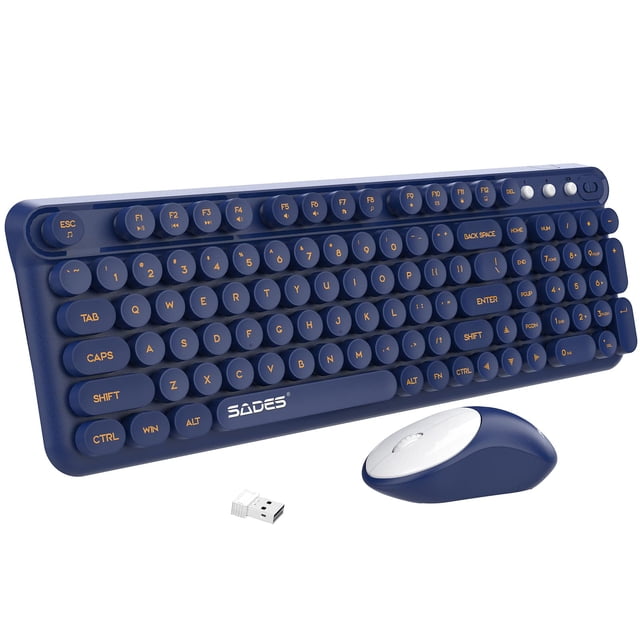 Máquina de escribir retro inalámbrica con teclado y ratón BAIHUAFRU