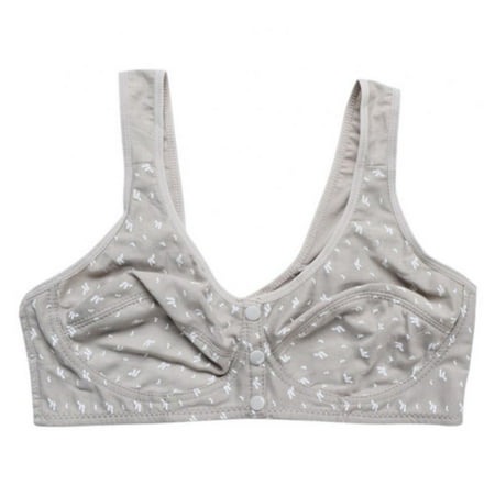 

Front Button Middle Aged and Elderly Underwear - Everyday Sleep Bra Oversized Thin Underwear Front Closure Sports Bras Women Comfortable Ultra Soft Cup(1-Packs)