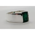 thumbnail image 2 of Natural 4 Carat Rich Green Emerald Sterling Silver 925 Handmade Ring, Zamurd Engagement Ring, Real Emerald Ring, Gift for him, 2 of 3