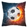 thumbnail image 2 of Funda de cojín decorativo de fútbol de poliéster suave de 18x18 pulgadas para sofá, coche o dormitorio – Decoración del hogar con temática deportiva, 2 of 6