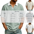 thumbnail image 2 of Mens Cotton Linen Polo Shirts Casual Short Sleeve V Neck Shirt Summer Beach Hippie Tshirt Shirt for Men Big and Tall Size M-3XL Beige, 2 of 7