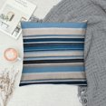 thumbnail image 2 of COMIO  Blue Striped Lumbar Throw Pillow Cover Multicolor Textured Bohemian Cushion Case Modern Neutral Rectangular Pillowcase for Sofa Couch Bedroom Living Room Home Decoration, 2 of 5