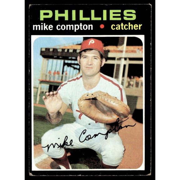 1971 Topps Baseball Card Mike Compton RC #77 Philadelphia Phillies EX