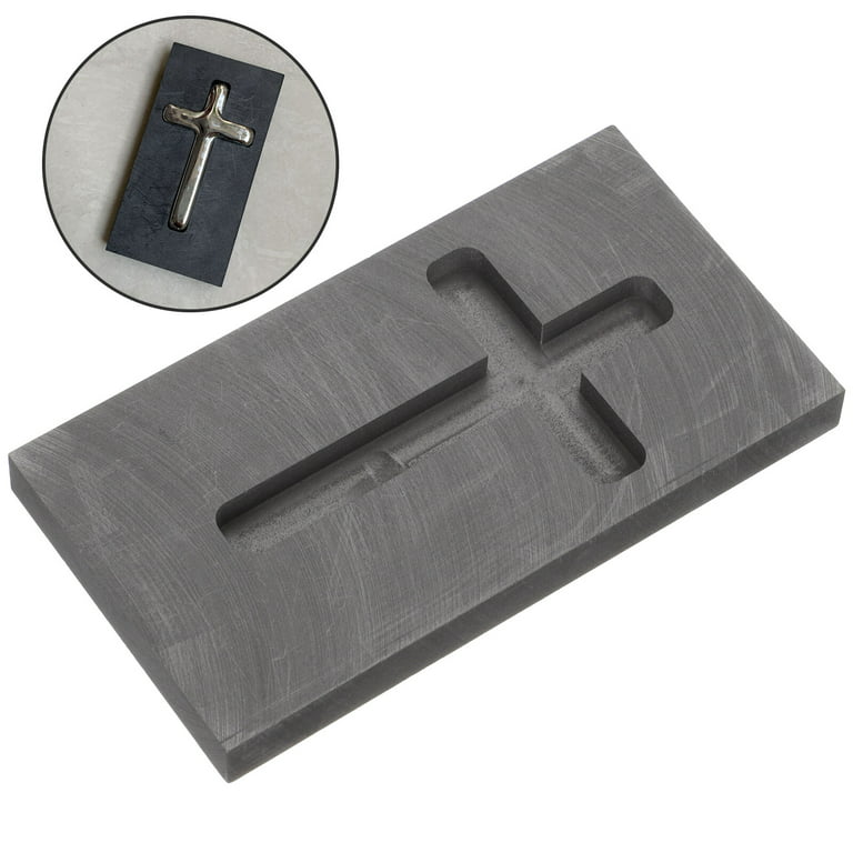 Operitacx Cross Shape Graphite Ingot Mold High Density Graphite Mold Gold  Silver Necklace Casting Mold Melting Refining Metal Mold