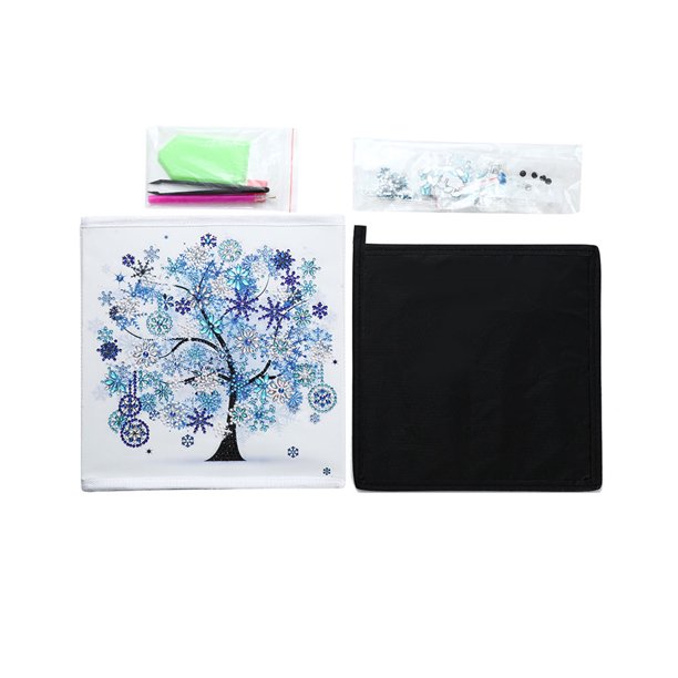 Bewildely Caja de almacenamiento plegable con pintura de diamantes, cubo plegable, cesta organizadora plegable DIY SNH003 Artesanía No.04 Bewildely HA7896-04B
