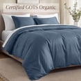 thumbnail image 4 of Bare Home Organic Cotton Duvet Cover Set - 400 Thread Count - Sateen Weave - Twin/Twin XL, Bering Sea, 2-Pieces, 4 of 9