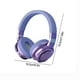 thumbnail image 3 of Auriculares Bluetooth PWPSG, auriculares inalámbricos supraaurales, reducción de ruido inteligente, estéreo HiFi, plegables, ligeros, con graves profundos, morados., 3 of 8