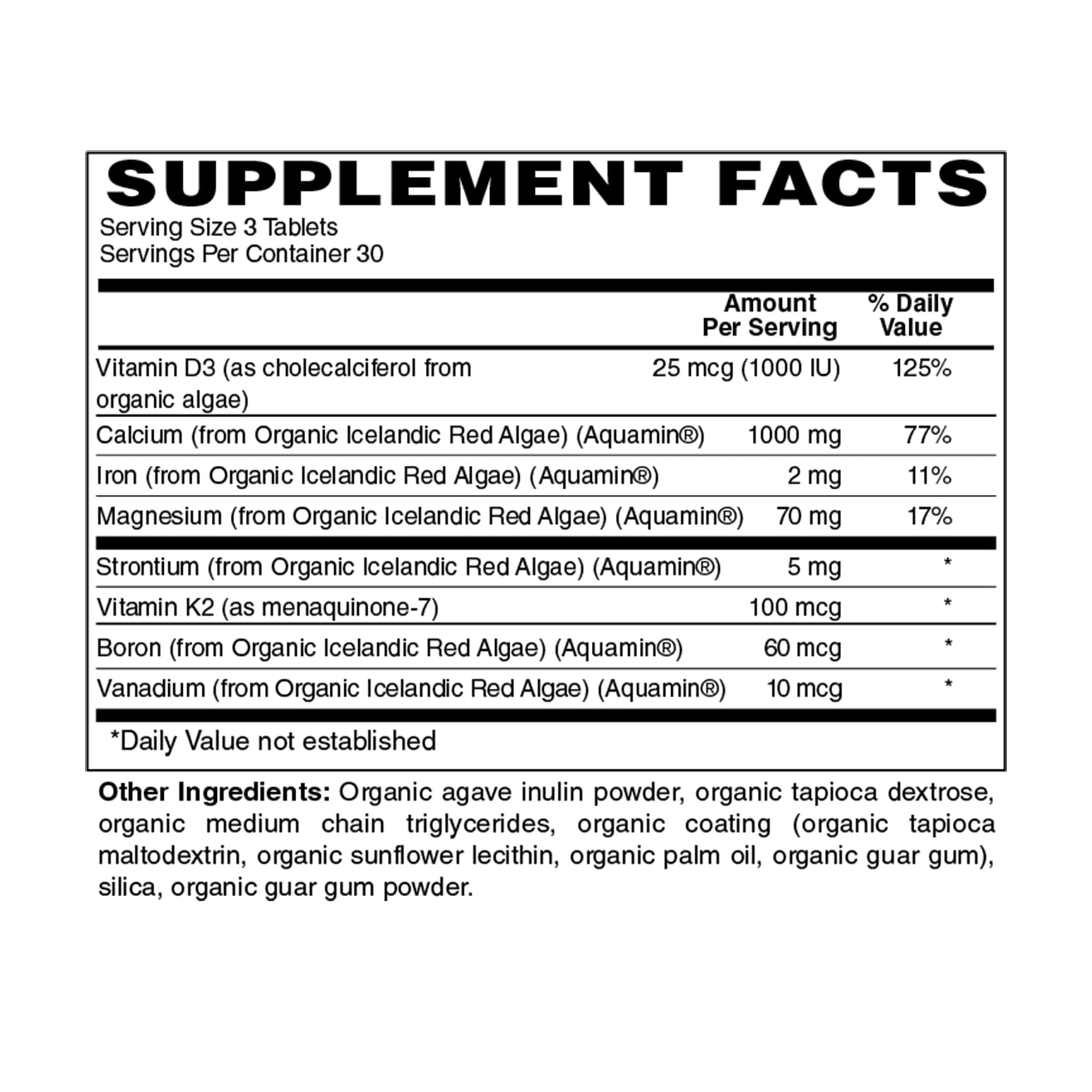 Holly Hill Health Foods Certified Organic Whole Food Plant Calcium, 90 Tablets