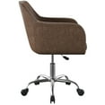 thumbnail image 4 of Linon Rylen Mid-Back Swivel Office Chair, Brown, 4 of 5