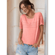 thumbnail image 4 of Top Tipo Túnica de Punto con Cuello Redondo y Aberturas para Mujer, Color Rosa, Talla L, 4 of 8
