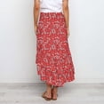 thumbnail image 3 of Pntutb Women Chiffon Casual High Waist Print Ruffles A-Line Pleated Swing Long Skirt, 3 of 6