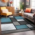 thumbnail image 6 of World Rug Gallery Contemporary Modern Boxed Color Block Area Rug - Blue 4'x6', 6 of 8