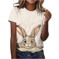 thumbnail image 1 of Tops de Ajuste Suelto para las Mujeres Sudadera Casual Impresa Manga Corta Cuello Redondo Superior, Poliéster, 1 of 4