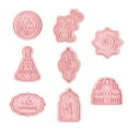 thumbnail image 2 of Travelwant 8Pcs Eid Mubarak Cookie Cutters Set, Islamic Muslim Ramadan 3D Sugar Cookie Pie Crust Cutter Pastry Fondant Stamper Baking Mold Cake Decorating Tool, Embossing, Lantern, Camel, Star, Moon, 2 of 6