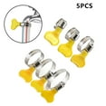 thumbnail image 6 of 5 Pcs 22-32mm Adjustable Yellow Plastic Handle Hand Wriggle Hose Clamps Pipe Clip, 6 of 6