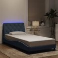 thumbnail image 2 of vidaXL Bed Frame with LED Lights Dark Grey 100x203 cm Velvet, 2 of 5