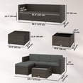 thumbnail image 3 of Outsunny Wicker Patio Furniture w/ Padded Cushions, Corner Sofa Sets, 3 of 10