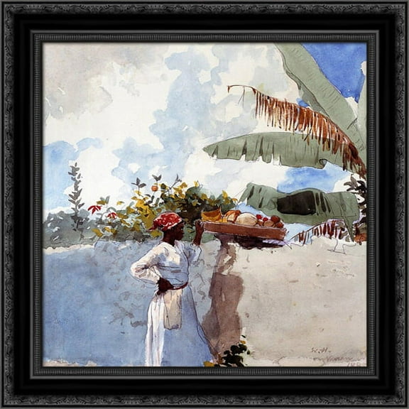 Rest 20x20 Black Ornate Wood Framed Canvas Art by Homer, Winslow