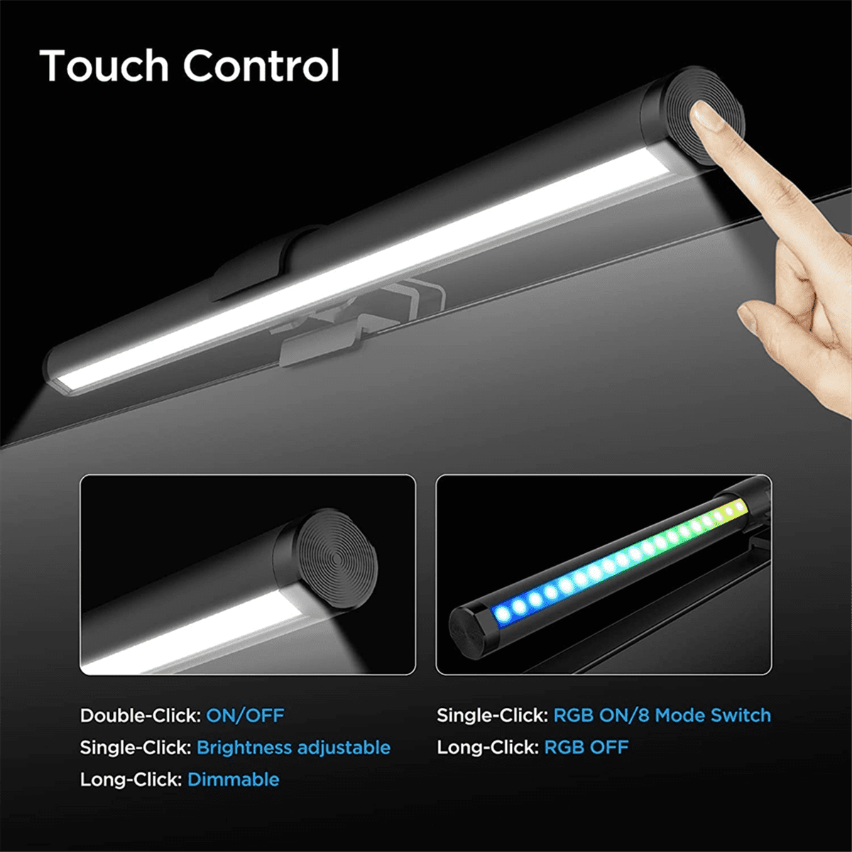 LED Desk Lamp Monitor Light Bar Eye-Care Stepless Dimming Lighting USB Table Lamp Computer Light Bar for Work/Gaming