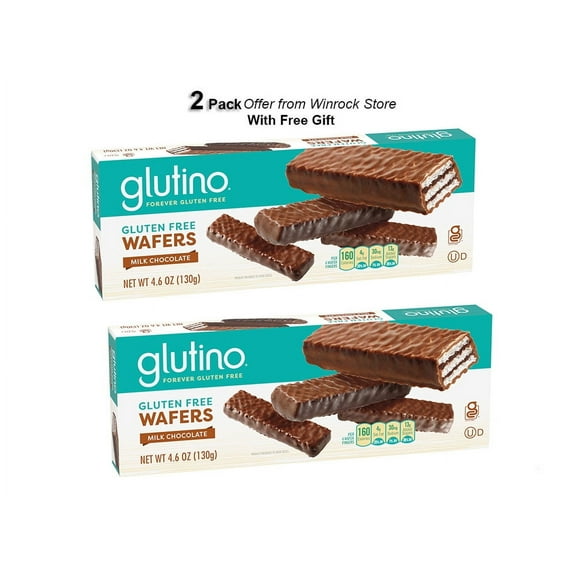Glutino Gluten Free Milk Chocolate Wafers, 4.6 oz. (2 Pack) Free Gift from Winrock Store