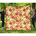 thumbnail image 1 of Pizza Tomate Salami Texture Pattern Premium Quilt, 1 of 10