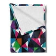 thumbnail image 2 of Geometric Soft Flannel Fleece Throw Blanket, Retro Pattern with Colorful Mosaic Modern Optical Structure Illustration, Cozy Plush for Indoor and Outdoor Use, 70" x 90", Multicolor, by Ambesonne, 2 of 5