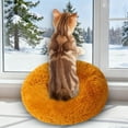 thumbnail image 4 of Round Calming Cat Bed with Plush , 15.7 Inch Washable Pet Bed for Indoor Cats & Small Dogs - Anti-Anxiety Donut Cushion with Thick Non- Base for Cozy Comfort, 4 of 6