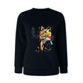 thumbnail image 3 of Women's Casual Round Neck Raglan Long Sleeved Colorful Sunflower Cat Print Pullover Sweatshirt Sweater Hooded Zippe Sweatshirt Ladies Zip up Jackets Decorative Hoodies Sweatshirt Hoodies Women Clothes, 3 of 4
