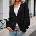 thumbnail image 3 of DuoJiaJ Knit Sweater Coat Long Sleeve Button Down Cardigan For Fall And Winter Versatile Elegant Outerwear Soft Comfortable Daily Wear Womens Fashion Black L, 3 of 5