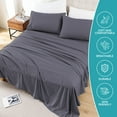 thumbnail image 4 of Moonlight20015 Bed Sheet Set 1800 Series 4-Piece Deep Pocket Luxury Soft Microfiber Full Gray, 4 of 8