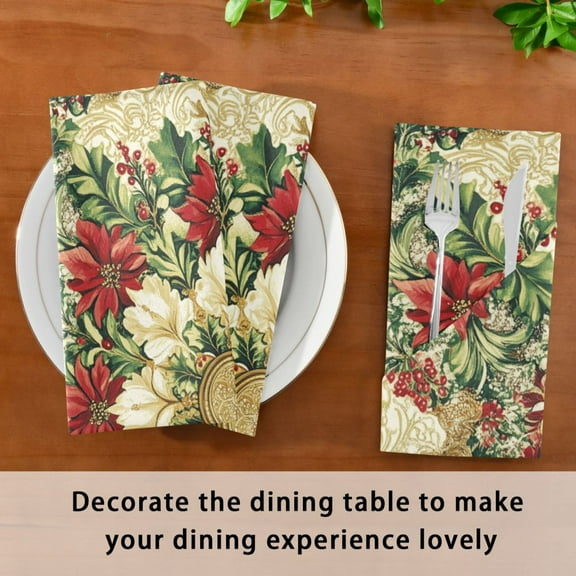 Satin Native Fab Cotton Dinner Napkin Joyful Floral Harmony Reusable