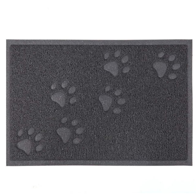 2 alfombrillas para caja de arena para gatos (12" x 16", gris) para piso, alfombrilla para atrapar arena, parte trasera antideslizante, control de dispersión, fácil de limpiar, resistente al