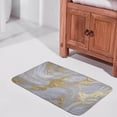 thumbnail image 4 of White And Gold Marble Design Bath Mat - 16x24 Inches, Washable and Soft, Great for Bathroom, 4 of 8