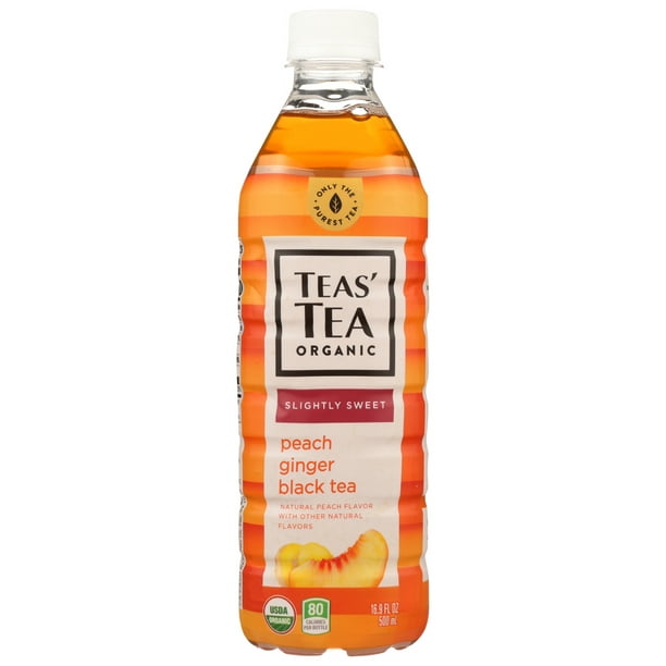 Teas' Tea Black, Peach Ginger Organic, 16.9 Fl. Oz.