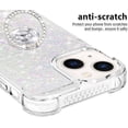 thumbnail image 4 of Glitter Clear Sparkly Bling Case for Apple iPhone 15, Flowing Liquid Quicksand Cover with Diamond Ring Holder Case for iPhone 15  Colorful, 4 of 13