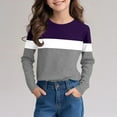 thumbnail image 6 of ZOYOEN Boys Striped T Shirts- Crewneck Long Sleeve Fashion Casual Kids Basic Tees Purple Size 4, 6 of 7
