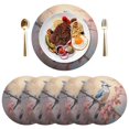 thumbnail image 5 of Ryvnso Birds on Tree Branch Round Plate Mats Dining Table Placemat Set of 4 for Holiday Decoration, 5 of 7