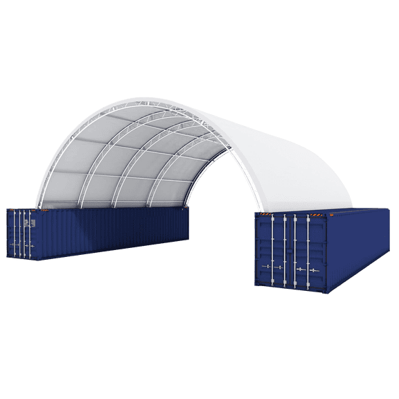 DuraYu 40x40x15 ft Shipping Container Canopy Shelter with 22oz PVC Tarp & Steel Frame