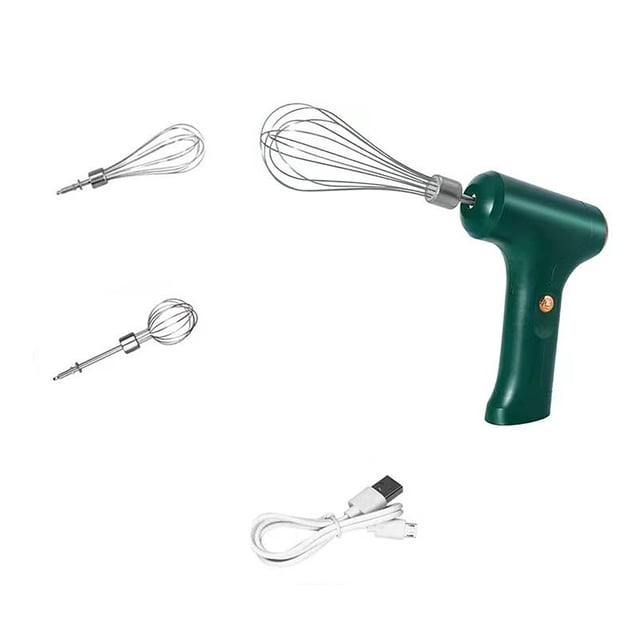 Cateissary Batidor de huevos eléctrico ABS, bajo ruido, portátil, inalámbrico, ajustable, recargable, cocina, agitador para hornear, batidor de huevos Electrodomésticos Verde Cateissary HA082563-01B