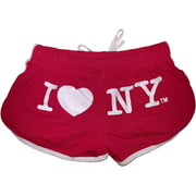 I Love NY Summer Shorts Ladies Hot Pink