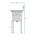 thumbnail image 6 of 1 Compartment 33" Stainless Steel Commercial Kitchen Prep & Utility Sink with Drainboard - Bowl Size 15" x 15" x 12", 6 of 9