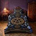 thumbnail image 2 of Homewish Gothic Crow Moth Twin Duvet Cover, Blue Flowers Twin Bedding, Black Sun Moon Decor, Black Reversible 2pcs, 1 Duvet Cover and 1 Pillowcase, 2 of 5